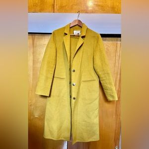 Topshop yellow wool coat, size 8.